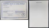 Deutschland / 3. Reich Adolf Hitler Spende "Blanko" Adolf Hitler Spende der deutschen Wirtschaft N°433261 Stolberg (Stadt) -