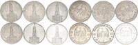Deutschland/Drittes Reich 6 x 5 Mark Silber Garnisonkirche 1935 J.357 Komplettsatz -
