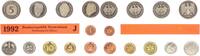 Deutschland / BRD / Kurssätze 1Pf. bis 5 DM BRD Kurssatz Einzelplatte 1992 J Stempelglanz -