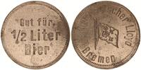 Bremen / China Wertmarke zu 1/2 Liter Bier Bremen / China , Norddeutscher Lloyd, Wertmarke zu 1/2 Liter Bier -
