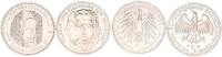 2 x 5 Mark 1966,1967 Bundesrepublik Deutschland 5 Mark 1966 D Leibniz + 1967F Humboldt Gedenkmünzen in Münzkapseln prägefrisch-Stempelglanz in Ka...
