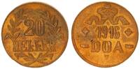 Kolonien Deutsch-Ostafrika 20 Heller Deutsch-Ostafrika 20 Heller 1916 T J.726 Messing LL fehlerfrei !! -