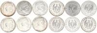 3. Reich 6x5 Mark Hindenburg Komplettsatz 3. Reich 5 Mark Hindenburg 1936 ADEFGJ -