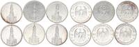 Deutschland/Drittes Reich 6 x 5 Mark Drittes Reich 5 Mark Garnisonkirche 1934 ADEFGJ ,Komplettsatz -