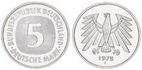 Deutschland / Bundesrepublik 5 Mark 5 DM Kursmünze 1975F TOP-Erhaltung ! Polierte Platte (PP, Proof) -