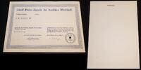 Deutschland / 3. Reich "Blanko" Adolf Hitler Spende der deutschen Wirtschaft N°433197 Wurmberg -