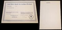 Deutschland / 3. Reich "Blanko" Adolf Hitler Spende der deutschen Wirtschaft N°433256 Quedlinburg -
