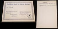 Deutschland / 3. Reich "Blanko" Adolf Hitler Spende der deutschen Wirtschaft N°433172 Neue Hütte -
