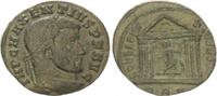 Antike / Römische Kaiserzeit / Maxentius Follis Follis des Maxentius Roma in Tempel frontal sitzend -