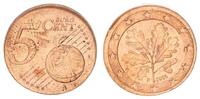 Deutschland / Bundesrepublik 5 Cent Fehlprägung auf 2 Cent Rohling 5 Cent Fehlprägung 2008 F auf 2 Cent Rohling mit Randrille -