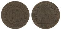 Weimar, Aachen Notgeldprobe Aachen 10 Pfennig Notgeld, Aachen Stadt 10 Pf., Abschlag in schwarzer Pappe, RS Bärin -