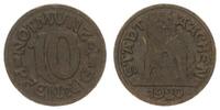 Weimar, Aachen Notgeldprobe Aachen 10 Pfennig Notgeld, Aachen Stadt 10 Pf., Abschlag in schwarzer Pappe, RS Bärin -