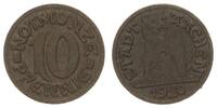 Weimar, Aachen Notgeldprobe Aachen 10 Pfennig Notgeld, Aachen Stadt 10 Pf., Abschlag in schwarzer Pappe, RS Bärin -