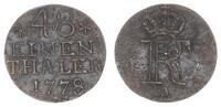 Brandenburg Preußen Altdeutschland 1/48 Taler Preußen 1/48 Taler Friedrich der Große 1778 -