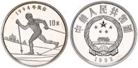 China 10 Yuan China 10 Yuan 1992 Winterspiele Skilanglauf -
