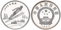 China 10 Yuan China 10 Yuan 1992 Winterspiele Skispringen -