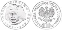 Polen 100 Zloty 100 Zloty 1976 Adam Mickiewicz Silber -