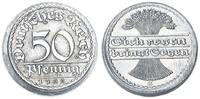 Weimar 50 Pfennig FEHLPRÄGUNG leicht dezentriert ohne Riffelrand -