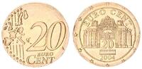 Österreich 20 Cent Fehlprägung auf 2 Euro Rohling mit Randrille geprägt -