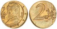 Österreich 2 Euro Fehlprägung nur auf Innenteil geprägt, mit Randrille, partiell mit Riffelrand -
