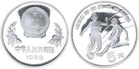 China 5 Yuan Volksrepublik - Fußball WM 1990, Silber -