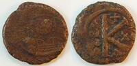 Antike / Byzanz Mauricius Tiberius Halbfollis Byzanz Mauricius Tiberius 582-602 n.Chr Konstantinopel Bronze Halbfollis -