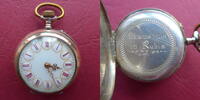Schweiz, DAMEN TASCHENUHR, silb. DAMEN TASCHENUHR, Zylinder, schöne Gebirgsdarst., gute Funktion, vor 1900, -
