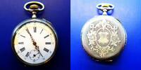 Schweiz, Herren Taschenuhr, silberne HERREN TASCHENUHR, Zylinderhemmung, Defekte, gute Funktion, ca. 1900, -