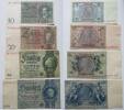 Dt. Reich 10, 20, 50, 100 Reichsmark Satz, 100 RM mit HK -