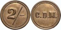 Kolonien: Deutsch-Südwestafrika Messingmarke zu 2/- Deutsch-Südwestafrika Oranje/Lüderitz Wertmarke zu 2/- der Diamantenmine CDM Picture