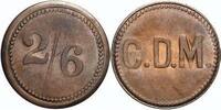 Kolonien: Deutsch-Südwestafrika Messingmarke zu 2/6 Deutsch-Südwestafrika Oranje/Lüderitz Wertmarke zu 2/6 der Diamantenmine CDM Picture