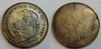 Österreich 20 Kreuzer Messingprobe Österreich 20 Kreuzer ohne Jahr(ca.1860) Messing Probe einseitig incus geprägt Picture