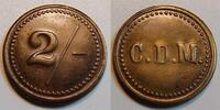 Kolonien: Deutsch-Südwestafrika Messingmarke zu 2/- Deutsch-Südwestafrika Oranje/Lüderitz Wertmarke zu 2/- der Diamantenmine CDM Picture