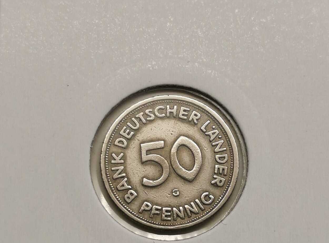 50 Pfennig 1950 J Bank Deutscher Länder Wert Bank deutscher Länder 50 Pfennig 1950 G VF | MA-Shops