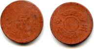 Weltmünzen Superb and extremely rare (listed at 85$ in VG in Krause!) Rare red terracotta 5 -
