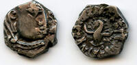 Antike AR drachm Rare Madhyadesha of Kumaragupta (407-451 CE), dated 124 GE, Gupta Empi -