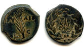 Antike Bronze prutah of Valerius Gratus (15-26 AD), year 5 , Procurators of Jude -