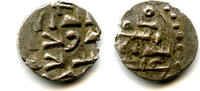 Mittelalter RRR silver damma of Abdallah III (early 1000's), Habbarid Sindh, medieval India -