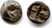 Antike obol Ancient Greek silver 1/4 or tetartemorion, Teos, Ionia, ca. 540-478 BC - he -