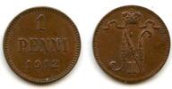 Europa 1 penni Copper Nicholas II (1894-1917), 1912, Finland under Russian Empire -