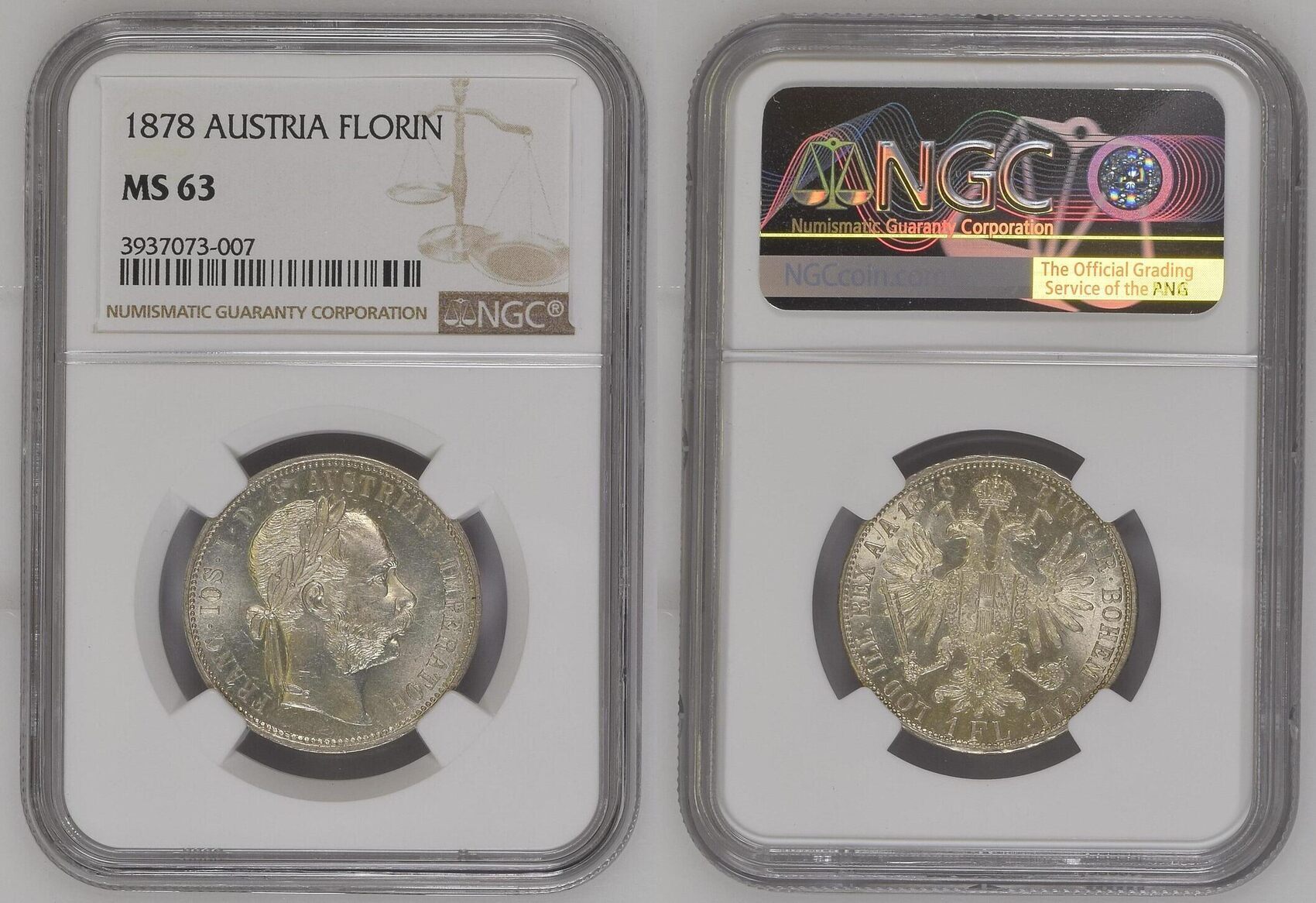 Austria 1 FLORIN 1878 NGC MS 63 | MA-Shops