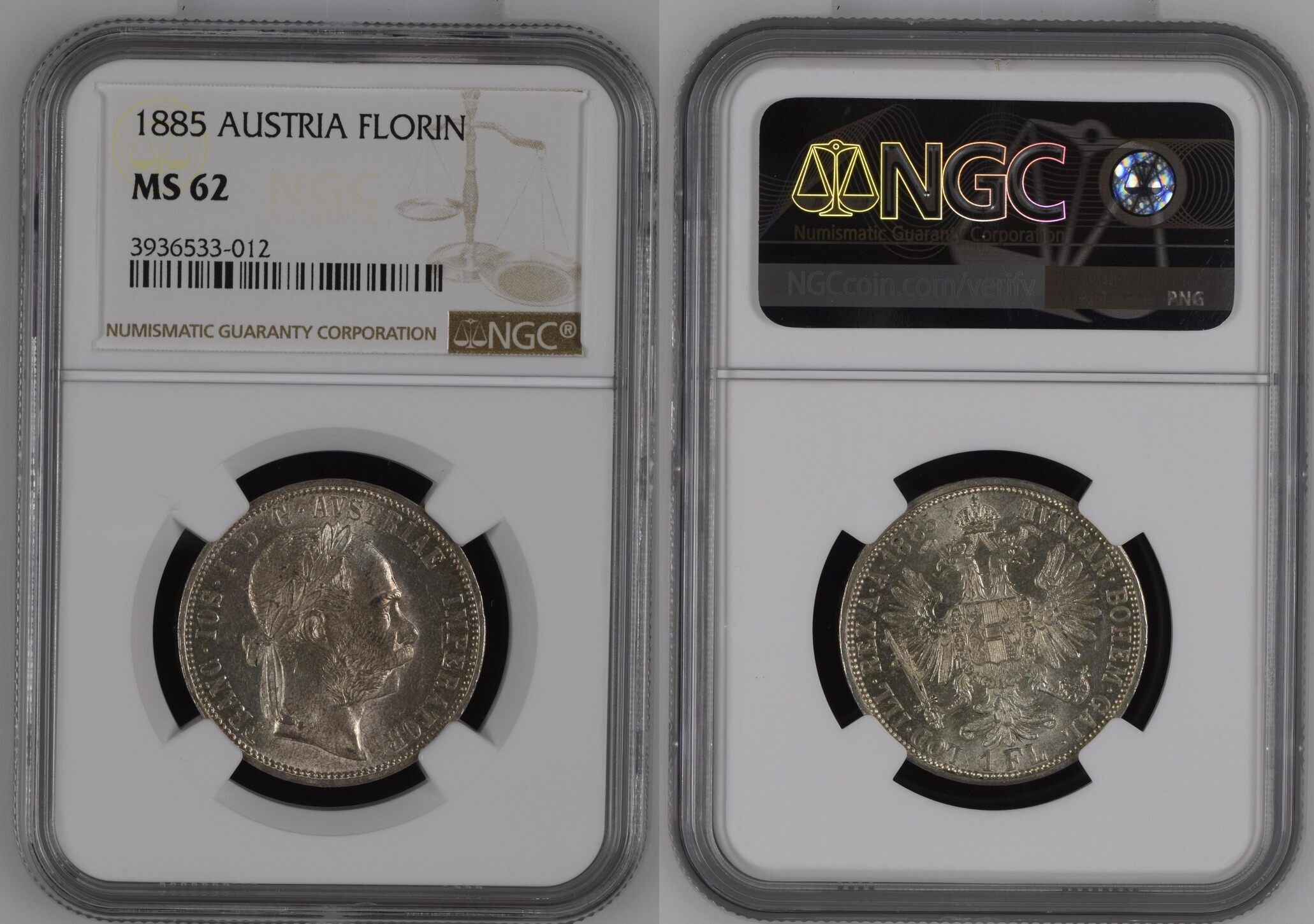 Austria 1 FLORIN 1885 NGC MS 62 | MA-Shops