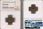 25 Para 1938 YUGOSLAVIA  NGC MS 64 BN