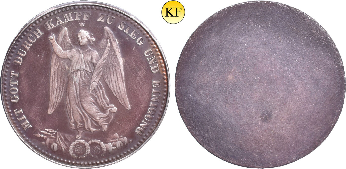 Württemberg, Königreich Silbermedaille 1871 Siegestaler - einseitiger Guss-Abschlag;  EF | MA-Shops