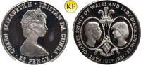 Tristan da Cunha 25 Pence Wedding of Prince Charles and Lady Diana -
