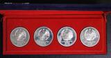 Laos 4x 50 Kip 1985 Pagoden-Satz - Ag - geringe Auflage Proof / OVP* / Zert.