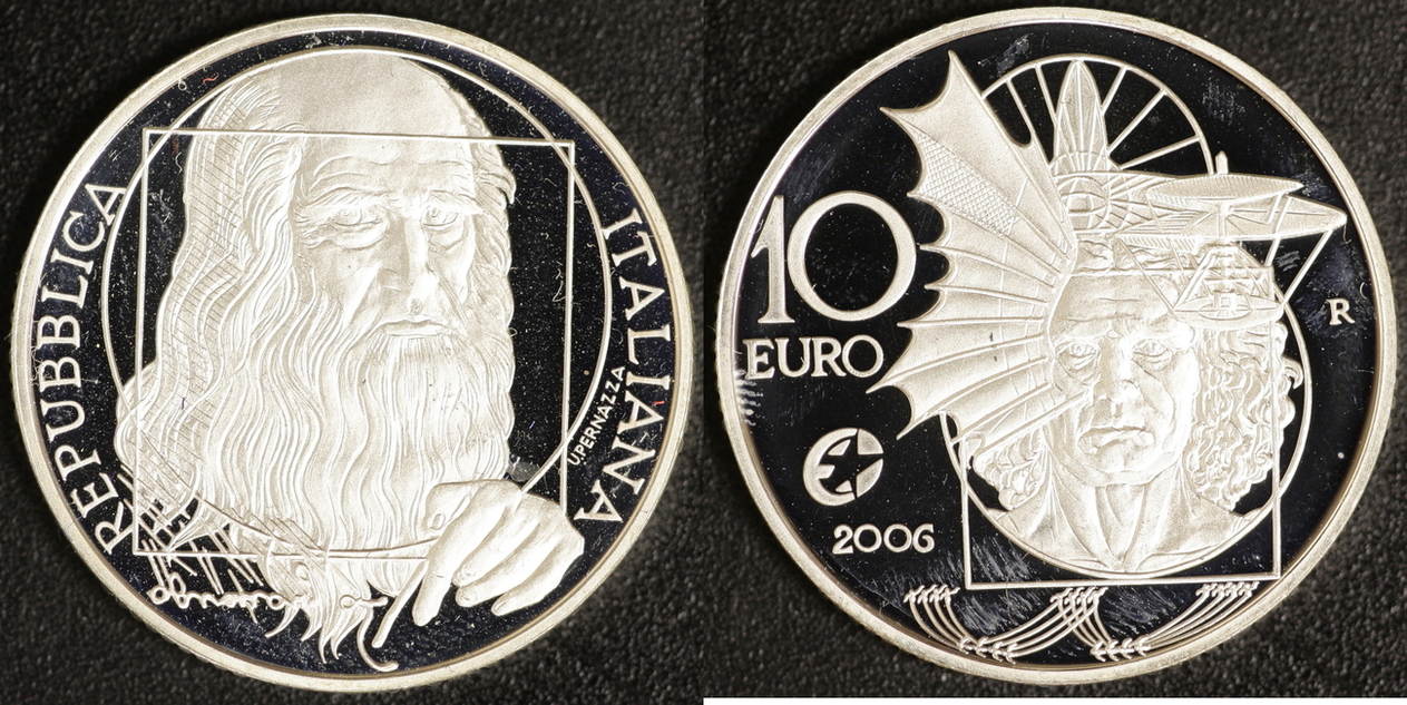 Italien 10 Euro 2006 Leonardo da Vinci pp ohne Dose | MA-Shops