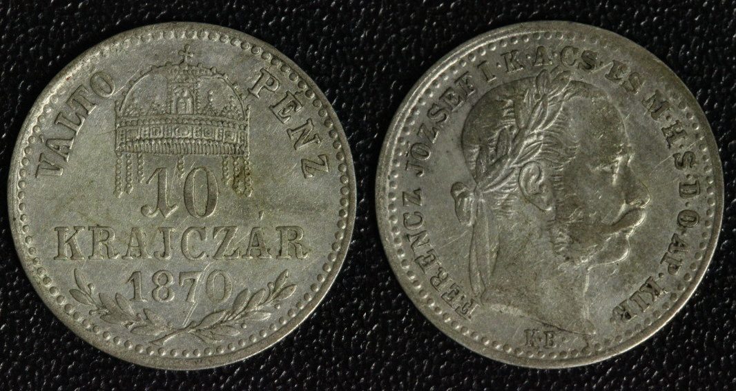 Ungarn-Österreich 10 Kreuzer 1870 KB Franz Joseph I. VF- | MA-Shops