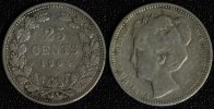 Niederlande 25 Cents Wilhelmina -