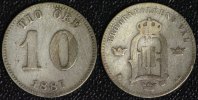 Schweden 10 Öre Oskar II. -